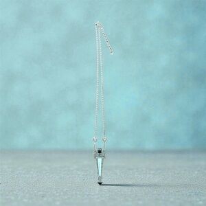 Elegant Sterling Silver Opal and Onyx Pendant Necklace Art Deco